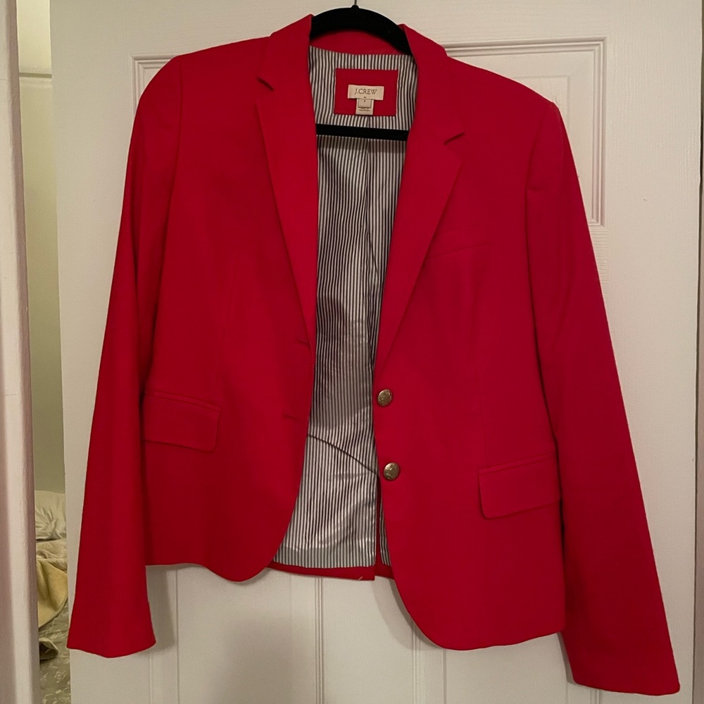 RARE pink j crew wool blazer size 8 - LIKE NEW, beautiful material